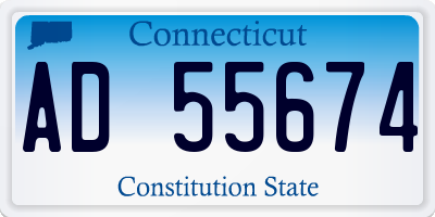 CT license plate AD55674