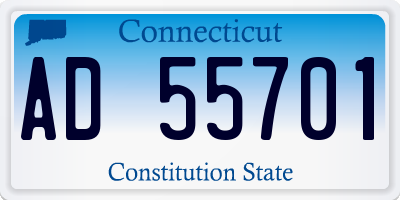 CT license plate AD55701