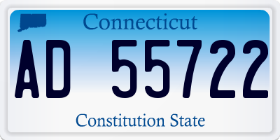 CT license plate AD55722