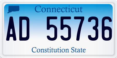CT license plate AD55736