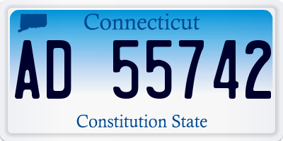 CT license plate AD55742