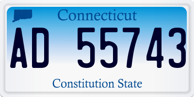 CT license plate AD55743