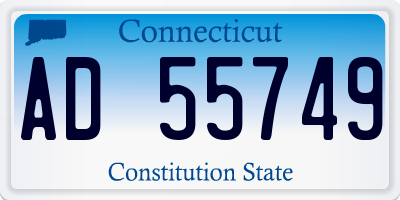CT license plate AD55749