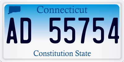 CT license plate AD55754