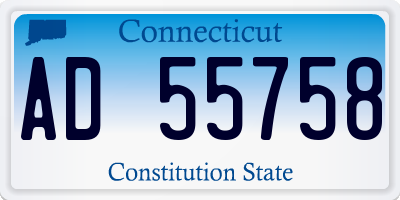 CT license plate AD55758