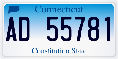 CT license plate AD55781