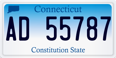 CT license plate AD55787