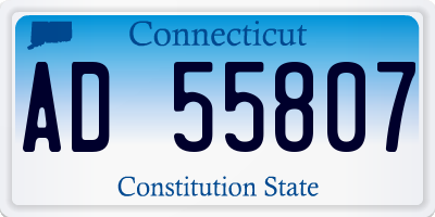 CT license plate AD55807