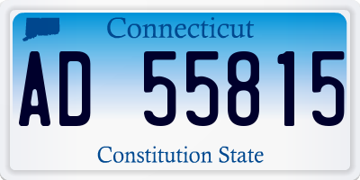 CT license plate AD55815