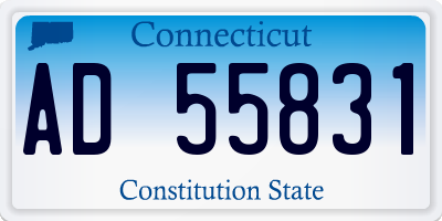 CT license plate AD55831