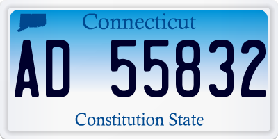 CT license plate AD55832