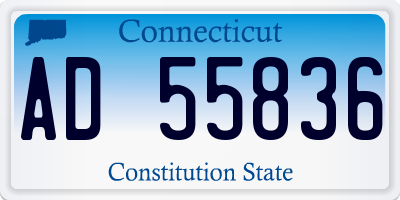 CT license plate AD55836