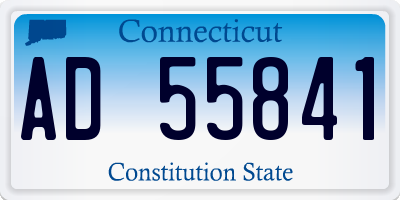CT license plate AD55841