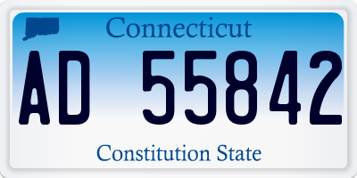 CT license plate AD55842