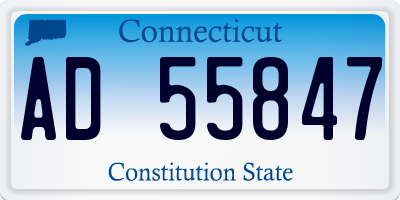 CT license plate AD55847