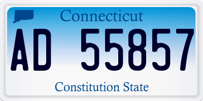 CT license plate AD55857