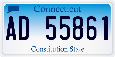 CT license plate AD55861