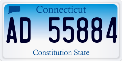 CT license plate AD55884