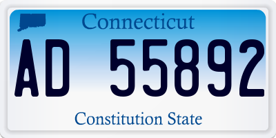 CT license plate AD55892