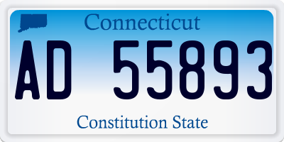 CT license plate AD55893