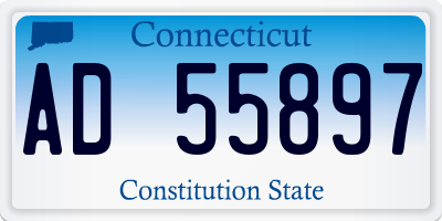 CT license plate AD55897