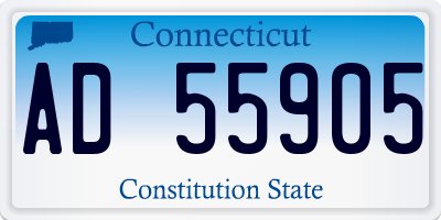 CT license plate AD55905