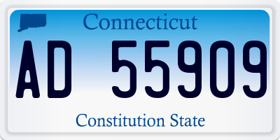 CT license plate AD55909