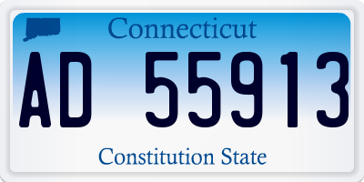 CT license plate AD55913