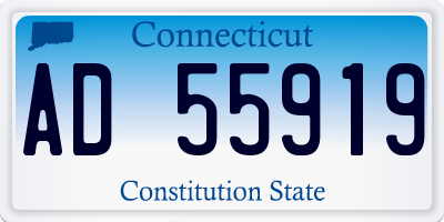 CT license plate AD55919