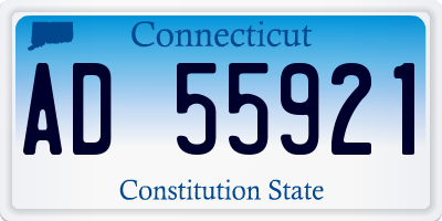 CT license plate AD55921