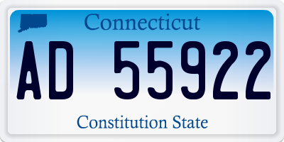 CT license plate AD55922