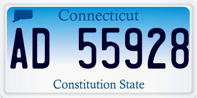 CT license plate AD55928