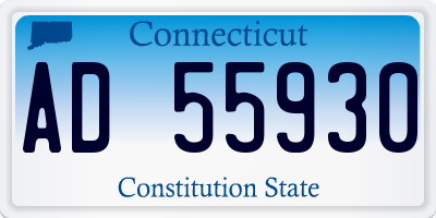 CT license plate AD55930