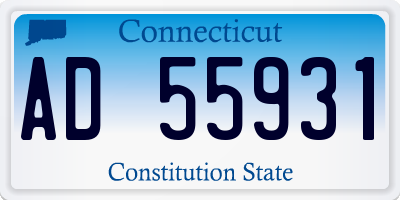 CT license plate AD55931