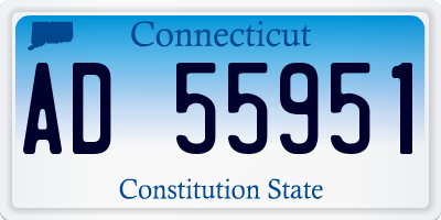 CT license plate AD55951