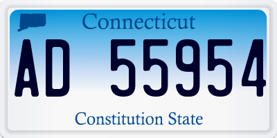 CT license plate AD55954