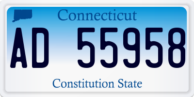CT license plate AD55958