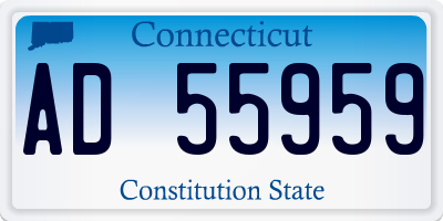 CT license plate AD55959