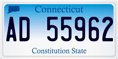 CT license plate AD55962