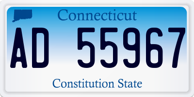 CT license plate AD55967