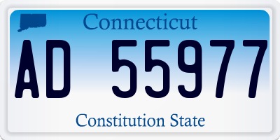 CT license plate AD55977