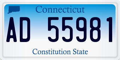 CT license plate AD55981