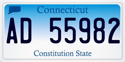 CT license plate AD55982
