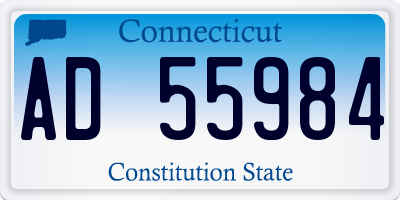 CT license plate AD55984