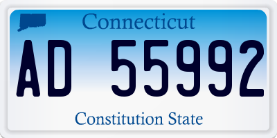 CT license plate AD55992