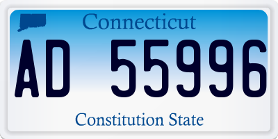 CT license plate AD55996