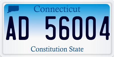 CT license plate AD56004
