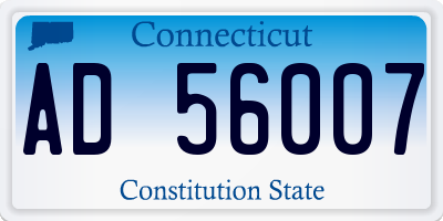 CT license plate AD56007