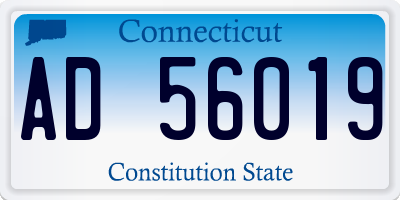 CT license plate AD56019