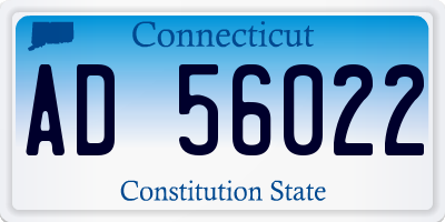 CT license plate AD56022